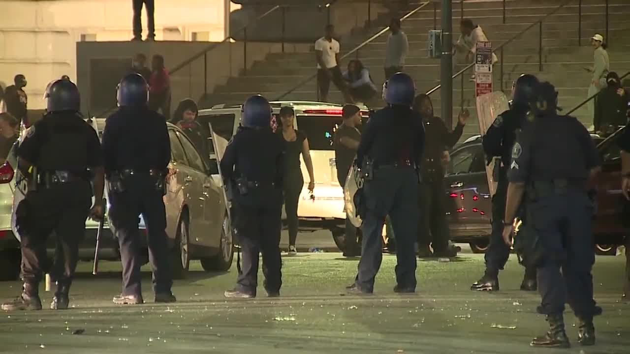 Hundreds gather for late-night protest in downtown Detroit