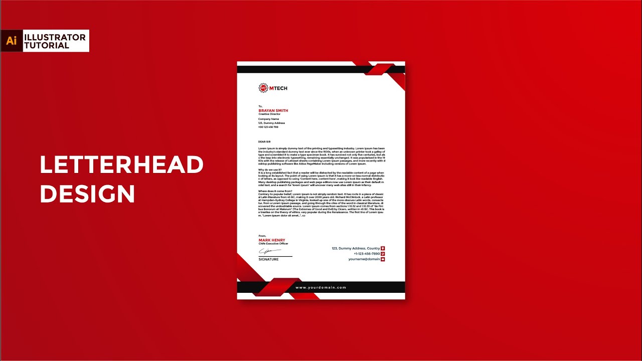 Awesome Letterhead Design in Illustrator | Stationery product design tutorial | The Graphic Owl
