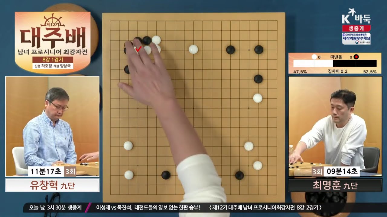 [유창혁vs최명훈] 제12기 대주배 남녀 프로시니어 최강자전 | 8강 1경기