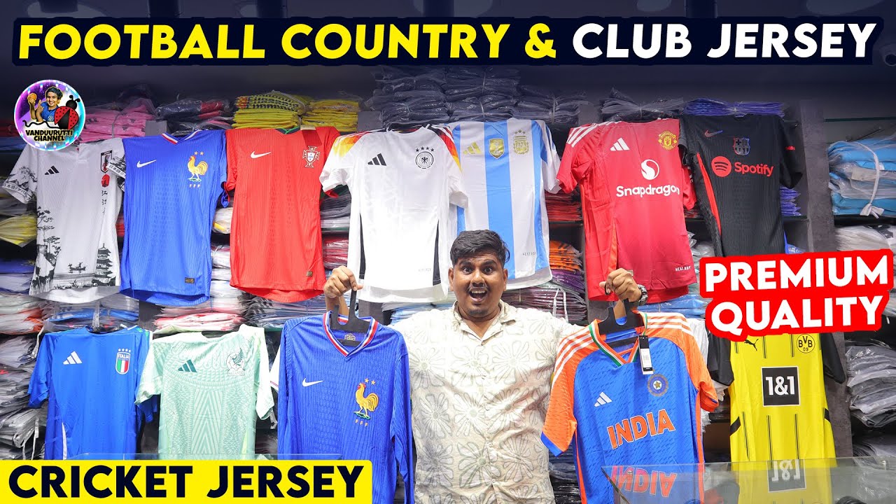 All Imported Football Country & Club | Cricket Jersey in Chennai | VANDU URUTTI