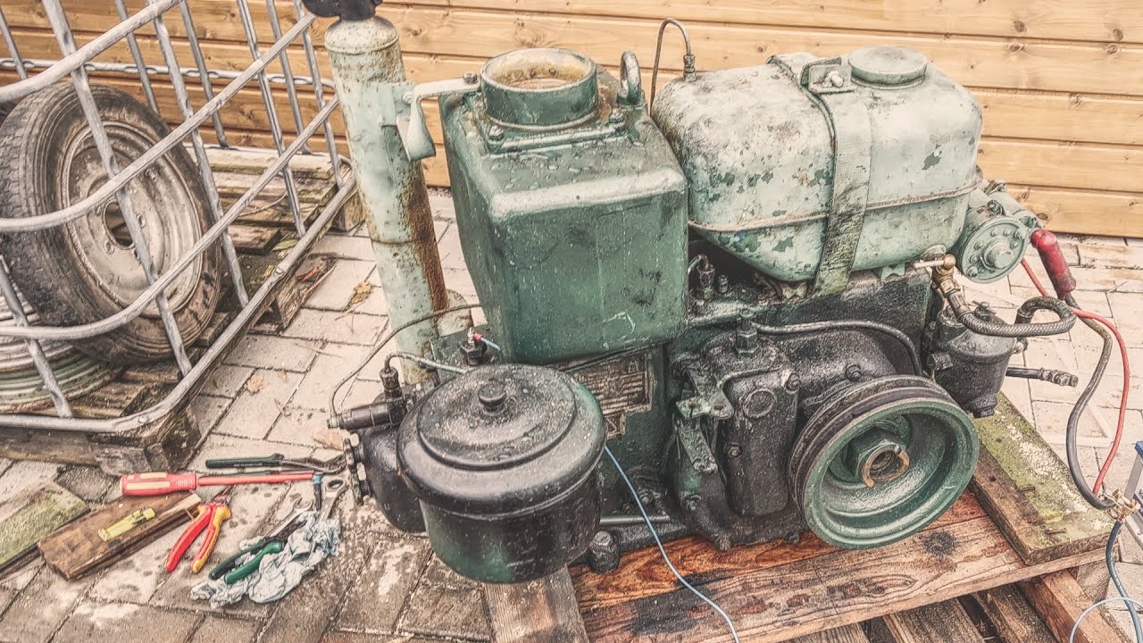 1H65 Stationärmotor der DDR letzter Start vor dem Winter nach Überholung