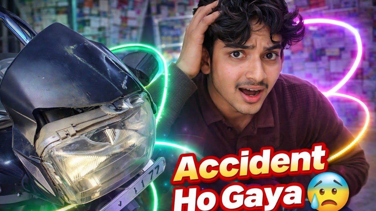Vlog day 62/365 bike ka accident ho gaya 🥺,😰. Ye kya ho gaya video ka liya new lighting #viral #vlog
