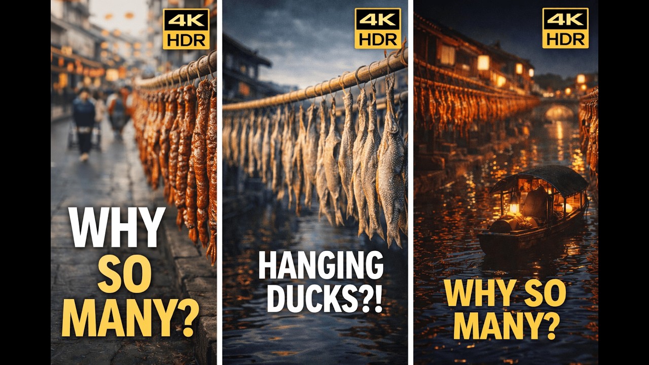 Why Is This Ancient Chinese Town Covered in Hanging Ducks? | 4K HDR Winter Walking Tour