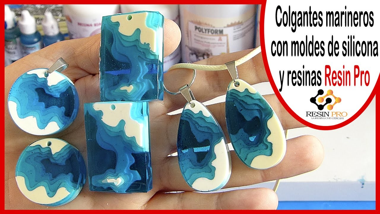 Colgantes marineros con moldes de silicona y resinas de resin pro