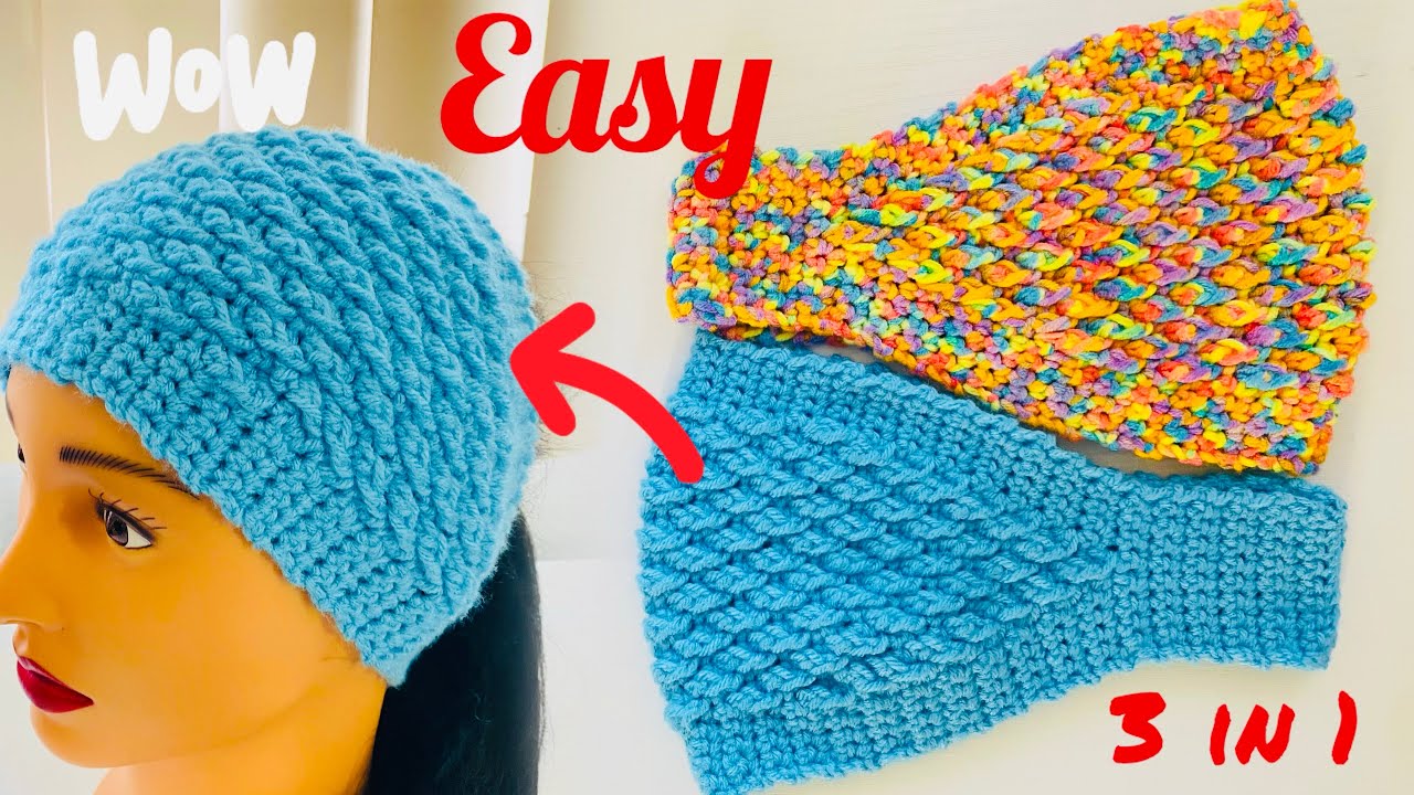 How to crochet 3 in 1 ear warmer | neck warmer | headband| diy