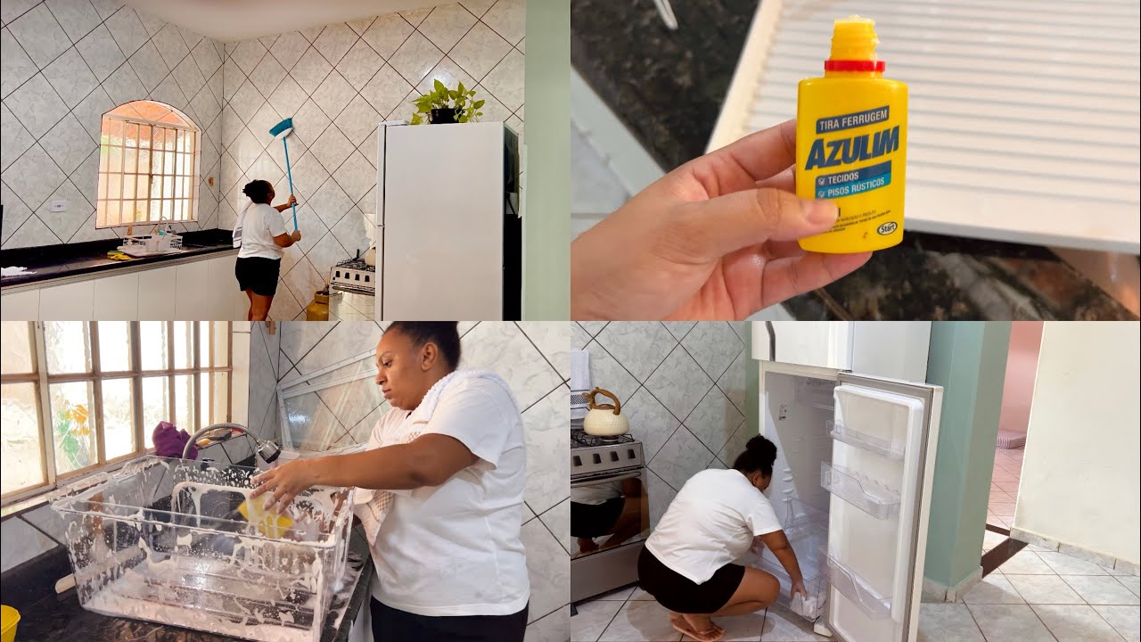 Como eu lavo a geladeira | limpei e organizei a cozinha 
