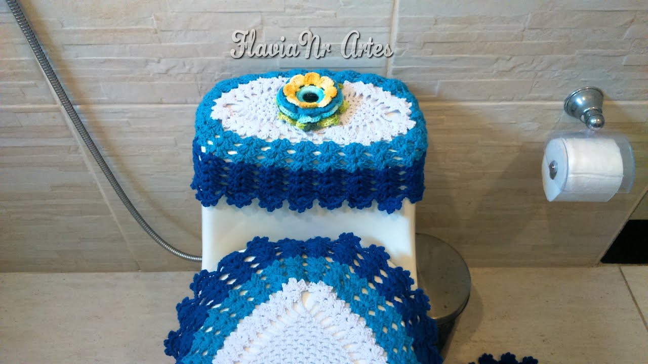 🌼Jogo de banheiro ponto abacaxi capa da caixa acoplada - DIY