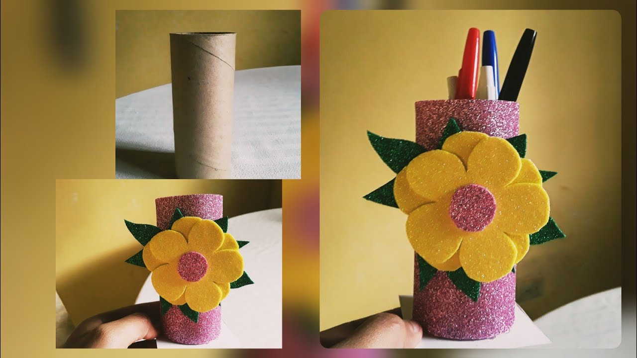 PORTA LAPICEROS SUPER FACIL CON ROLLOS DE PAPEL HIGIÉNICO