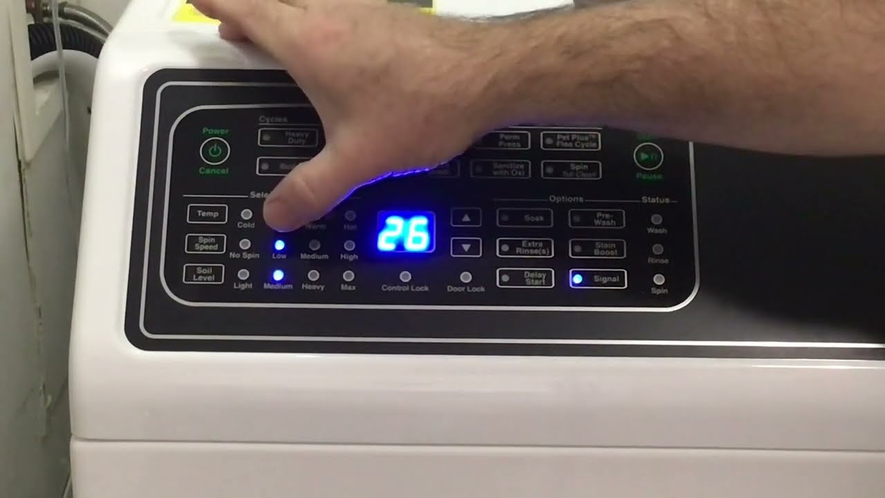 Speed queen FF7 front load washer. Touch panel explained