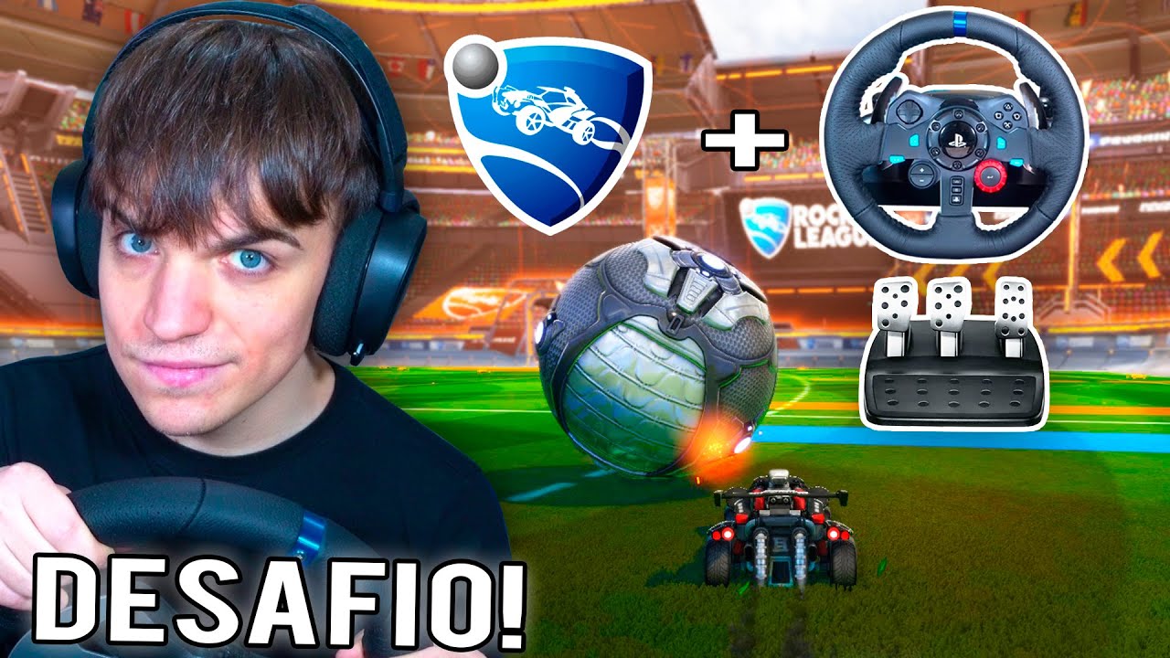 RETO! JUGANDO ROCKET LEAGUE CON VOLANTE Y PEDALES 🔥