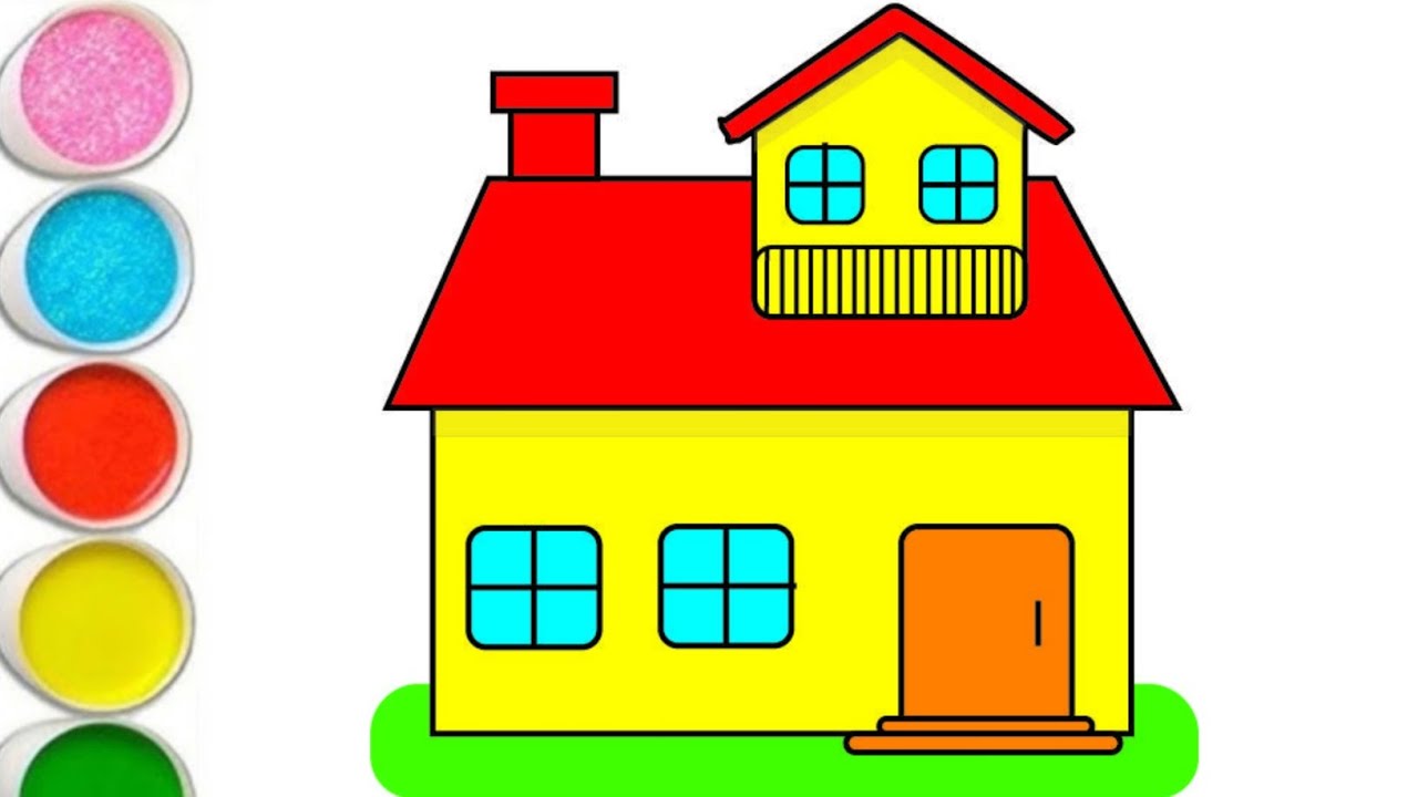 House Drawing Easy |  How To Draw A Simple House Step By Step  Easy Drawing Tutorial For kids 