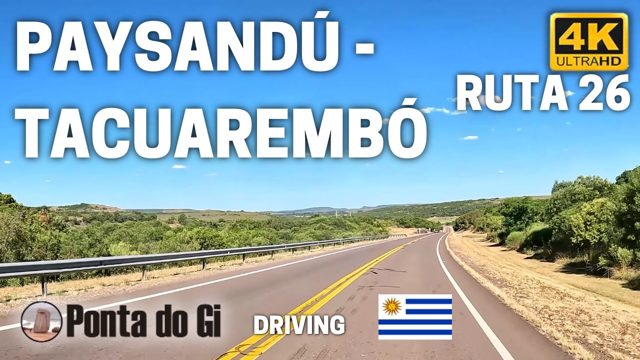 CAMINO COMPLETO en VIDEO 4K TIEMPO REAL x SOLITARIA RUTA 26 #driving PAYSANDÚ - TACUAREMBÓ - URUGUAY