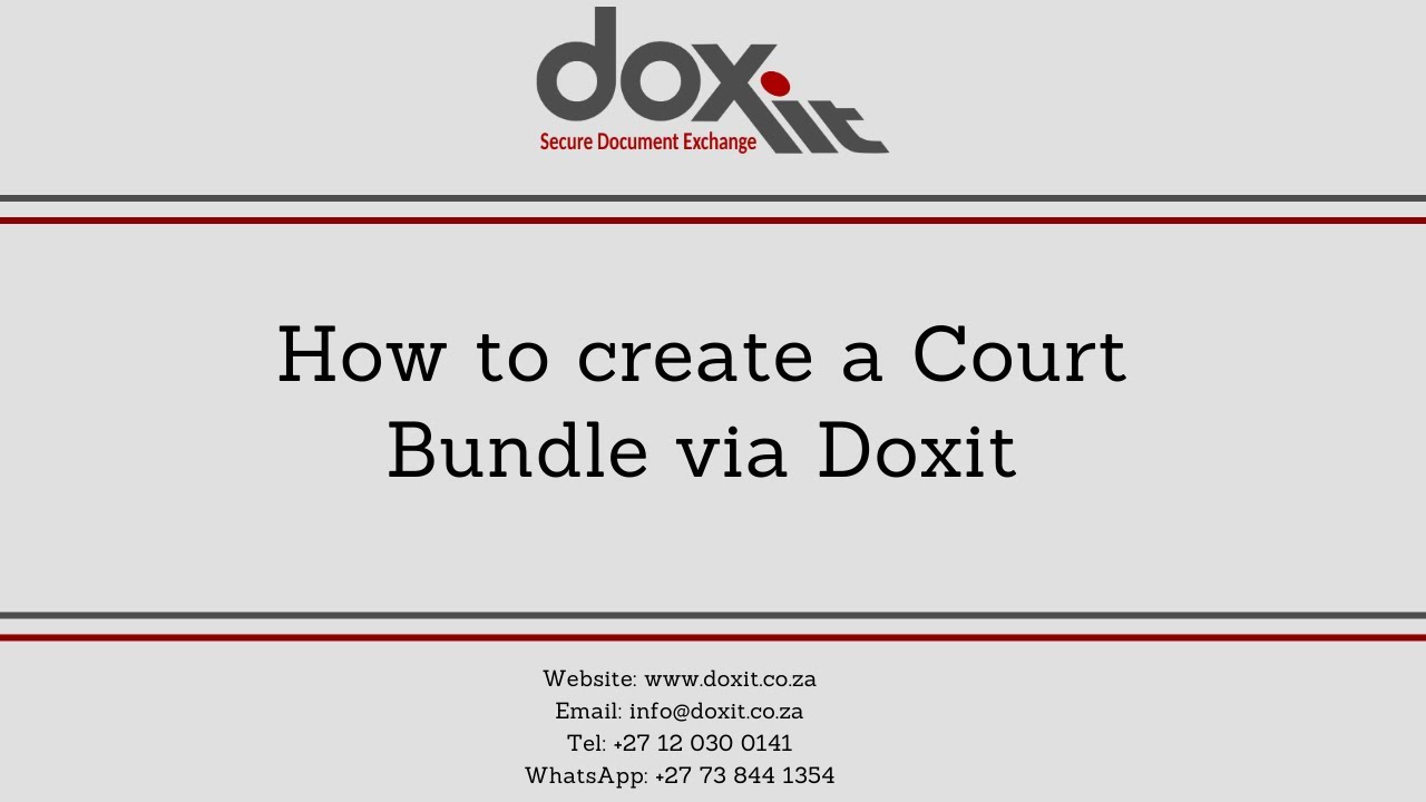 How to create a Court Bundle
