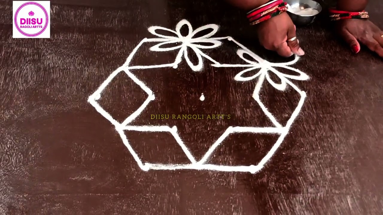 5x3 Dots Daily Use Rangoli ☸️ Easy Muggulu | Beautiful Design Rangoli | Every Day Morning Kolam