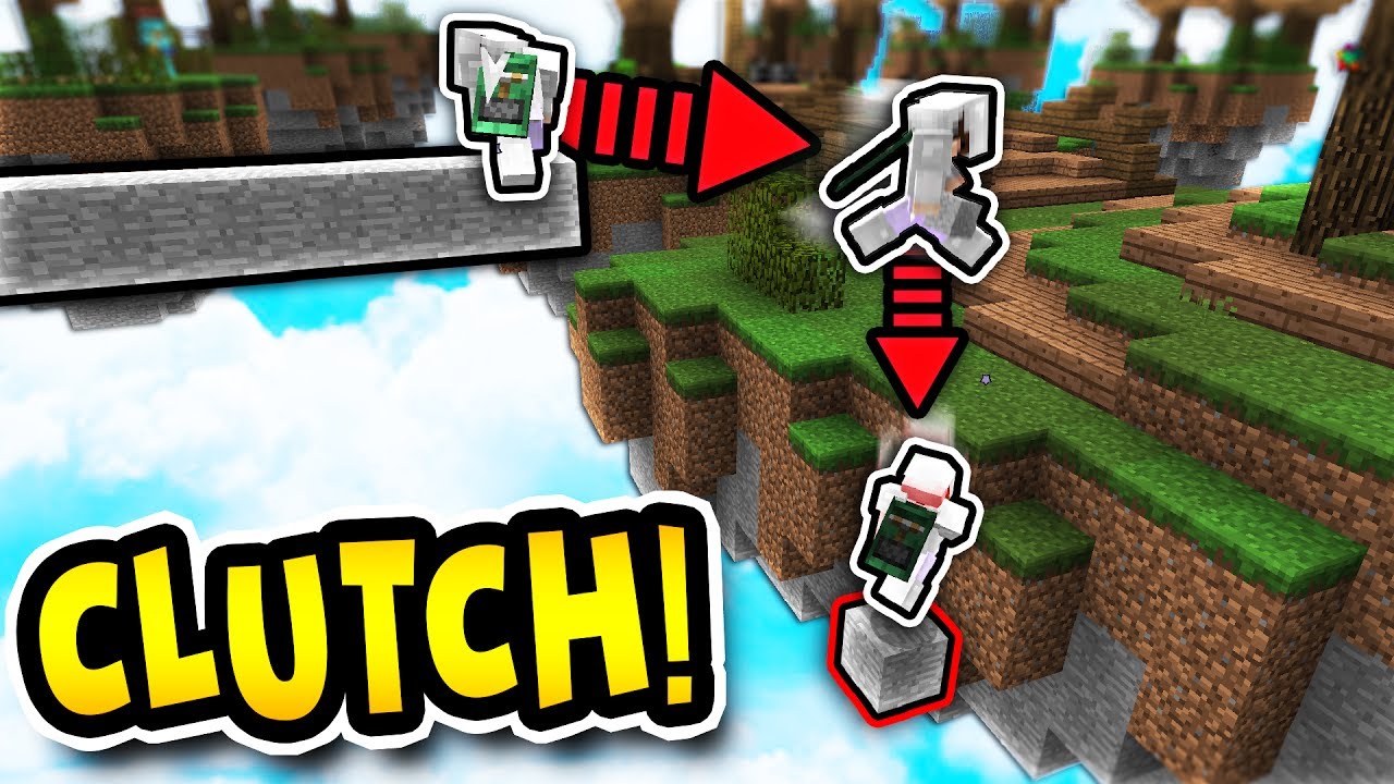 INSANE CLUTCH BLOCK PLACEMENT!! (Minecraft Skywars)