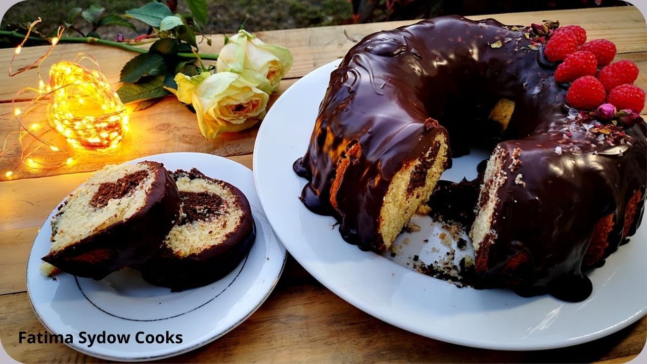 Marble Cake, delicious vanilla and chocolate covered with Chocolate Ganache ❤️👌