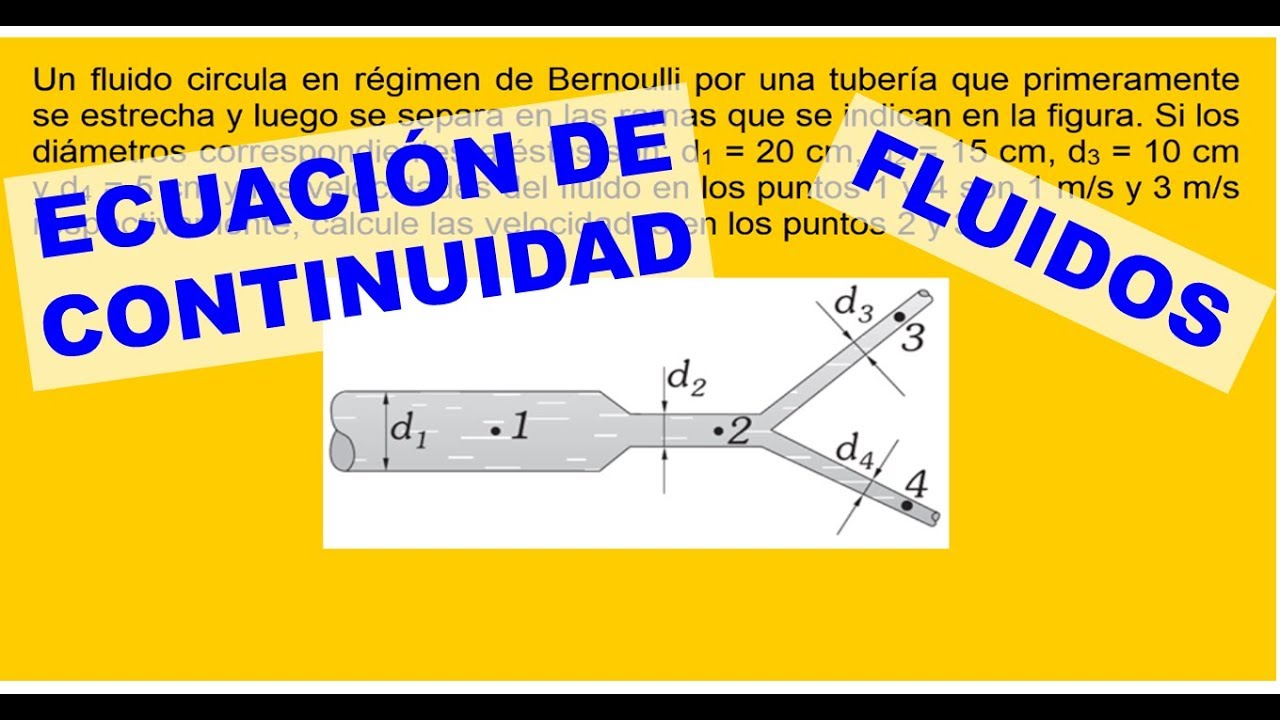 Calculando las velocidades de un fluido en tuberías, utilizando la ecuación de Continuidad