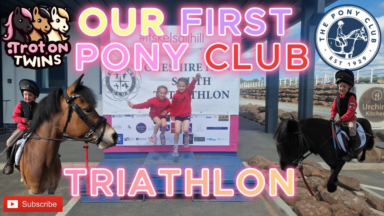 Pony Club Dry Triathlon Fun! | Trot On Twins Compete in Running, Bean Bag Throwing & Riding