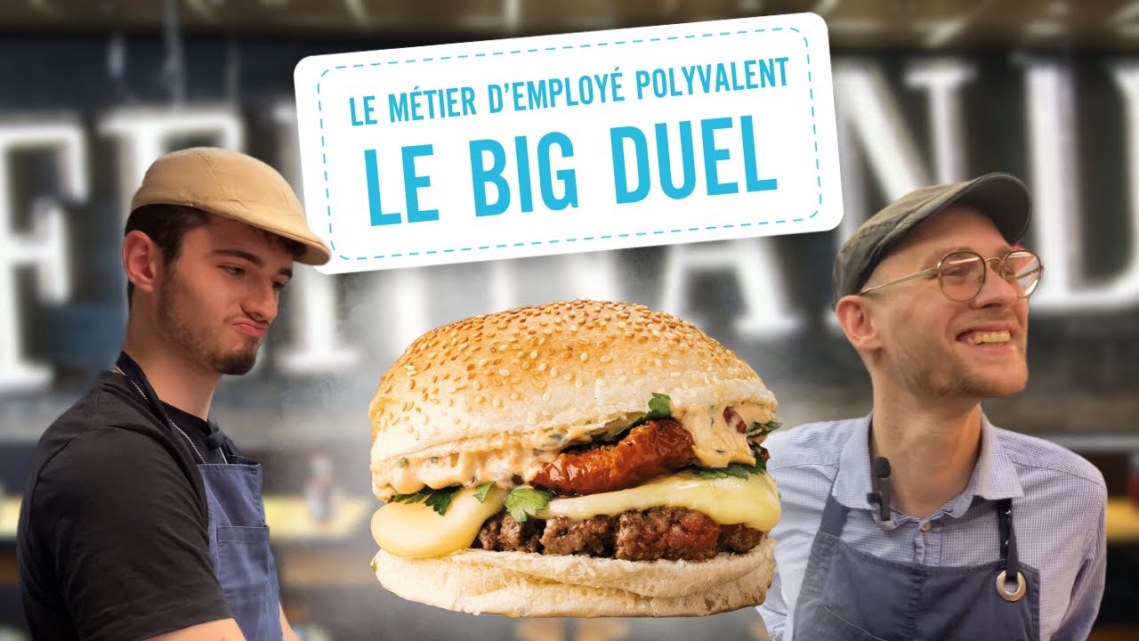 Employé polyvalent au BIG FERNAND : Qui fera le burger le plus rapidement possible (défi !) ???