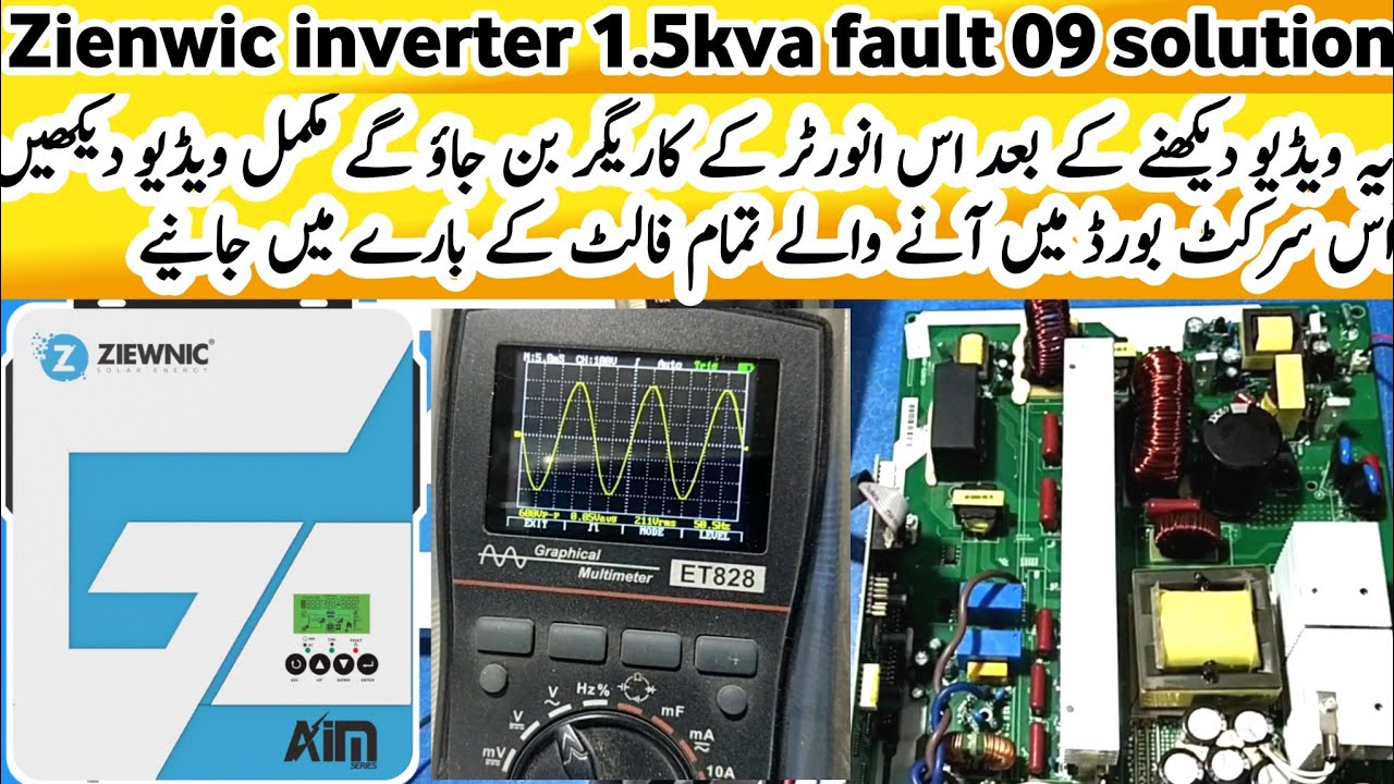 ziewnic inverter 1.5kva fault 09 solution | ziewnic 2000w inverter fault 09 |ziewnic 1.5kw  inverter