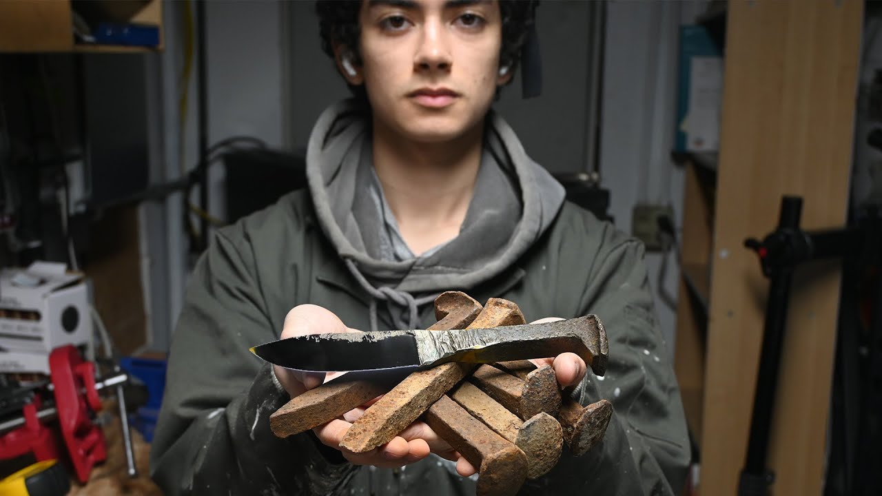 Forging a Knife out of a Railroad Spike!