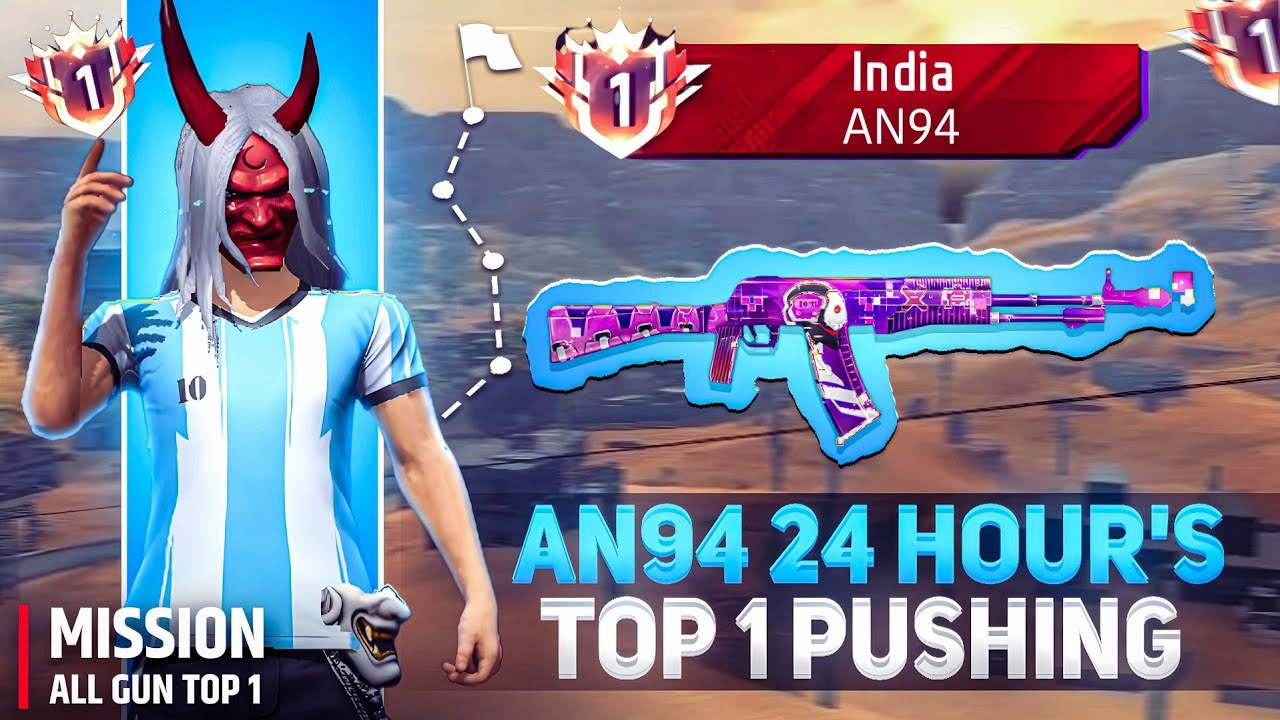 AN94 Top 1 Title Pushing In 24 Hour's 😱| All Guns Glory Top 1 Title Challenge 😍 | Ep - 1
