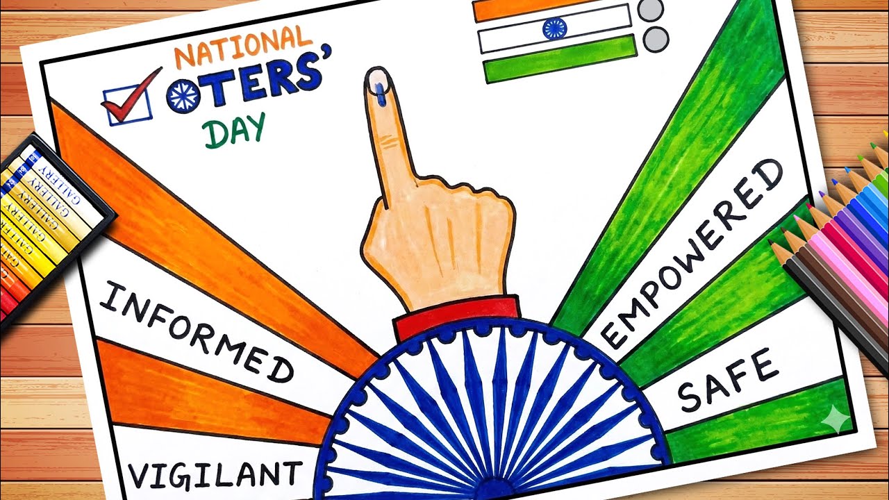 National Voters Day Drawing | मतदाता जागरूकता ड्राइंग | Voters Awareness Drawing | Voters Day Poster