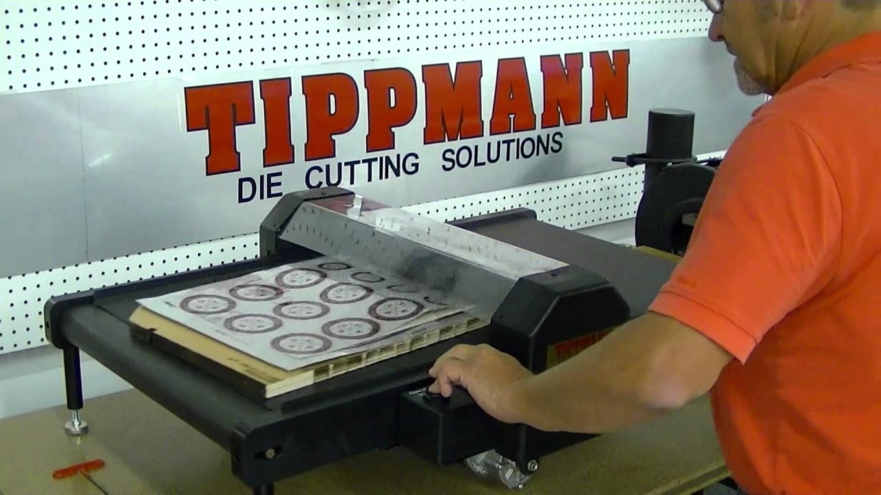 Tippmann roller die cutting press die cutting demonsration with a steel rule cutting die