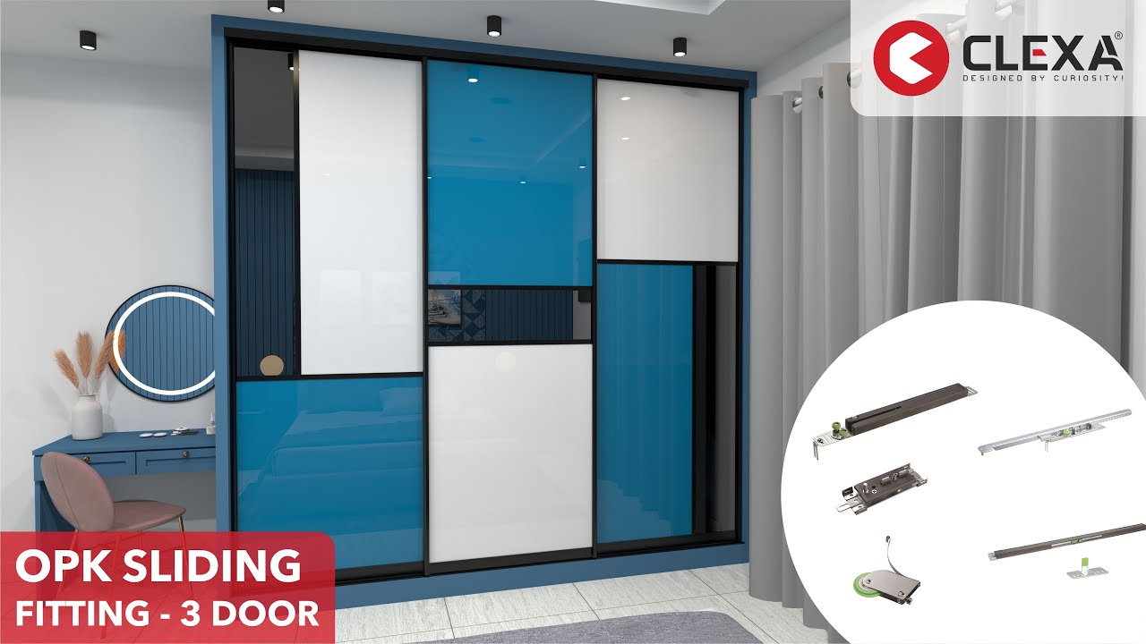 OPK & CLEXA - CLFT-15 Crystal Series Wardrobe Sliding Fitting 3 Door System Installation