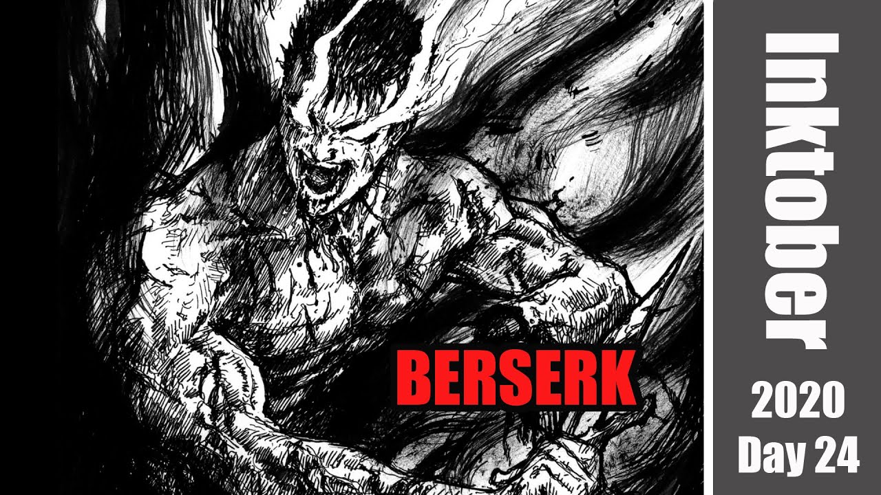 Drawing Guts from Berserk ( Inktober2020 day 24 ) - Timelapse | Red Hawk
