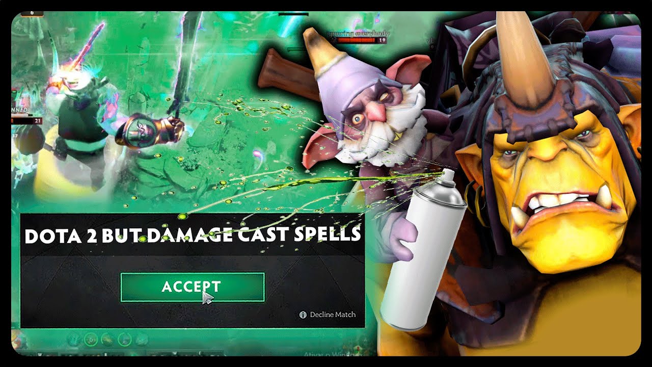 Dota 2 But Damage Casts Spells