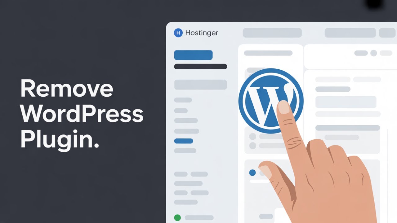 How to remove a wordpress plugin from hostinger web hosting panel
