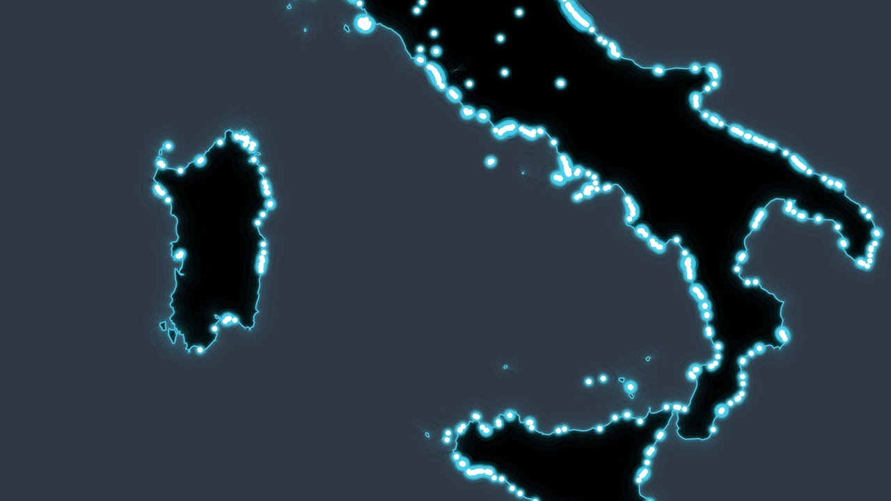 Сияющие береговые линии: карта пляжей Италии | #30DayMapChallenge (27/30)