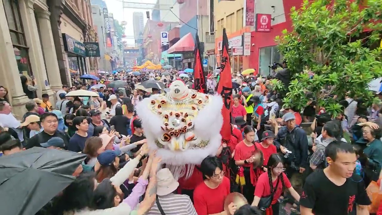 Lion Dragon Dance at Melbourne Chinatown Lunar New Year festival 2026 Hội chợ Tết @goplaces1