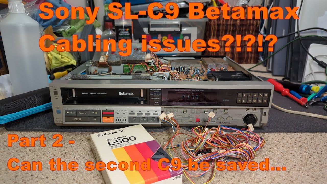 Sony SL-C9 Betamax - 'Half-inched' cabling!