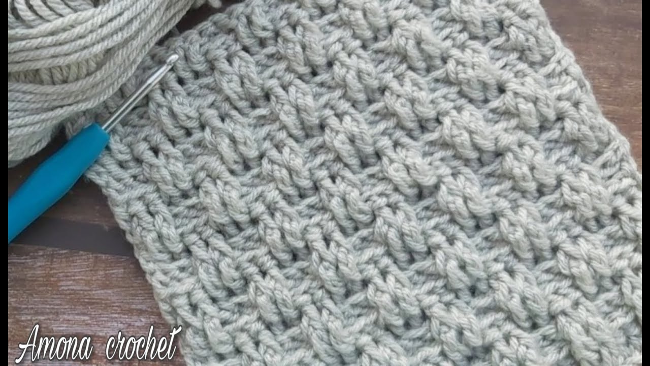 كروشية كوفية رجالى سهله للمبتدئين   سكارف كروشيه  crochet scarf for men