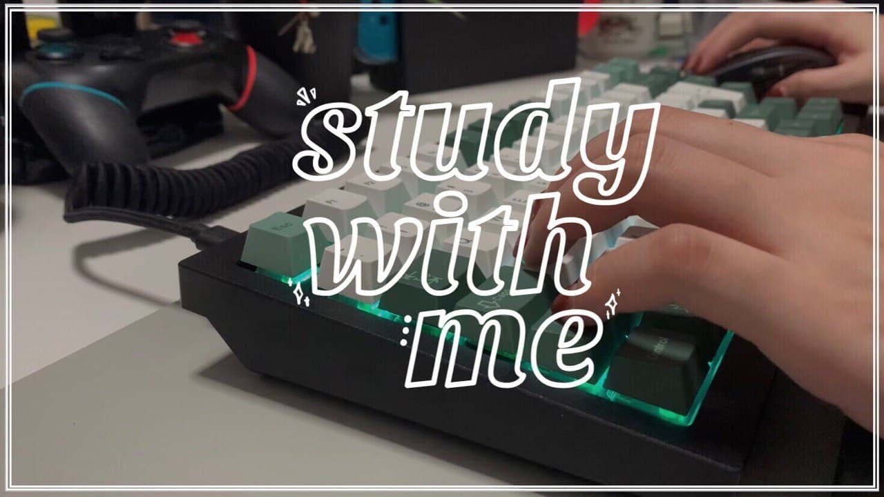 🥳✨ real time study with me | mechanical keyboard typing asmr & mouse [keychron q1 akko starfish]