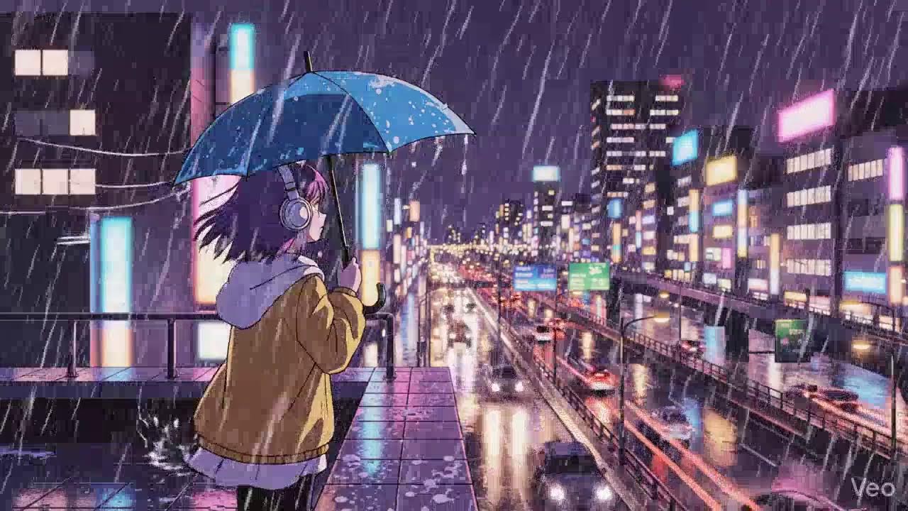 Rainy Night Lofi 🌧️ Japanese Neon City | Chillhop Study Beats