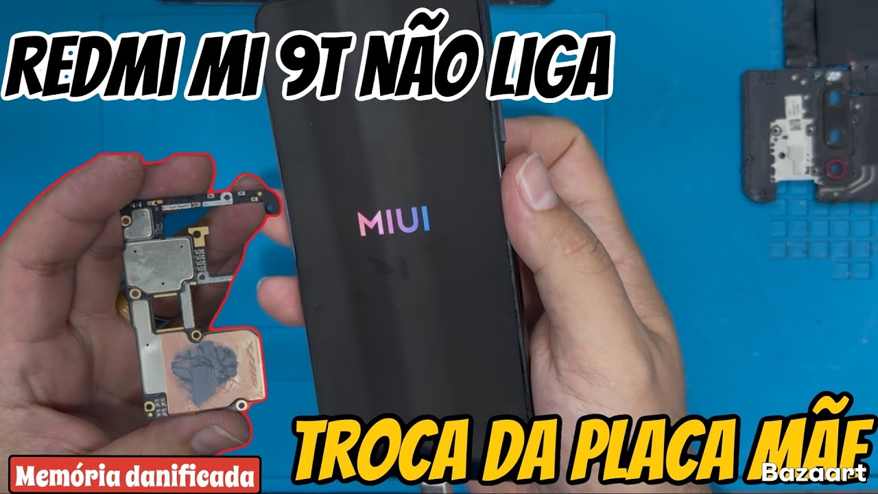 Xiaomi Mi 9T não liga e não funciona câmera frontal - Troca da placa mãe e reparo da câmera frontal 