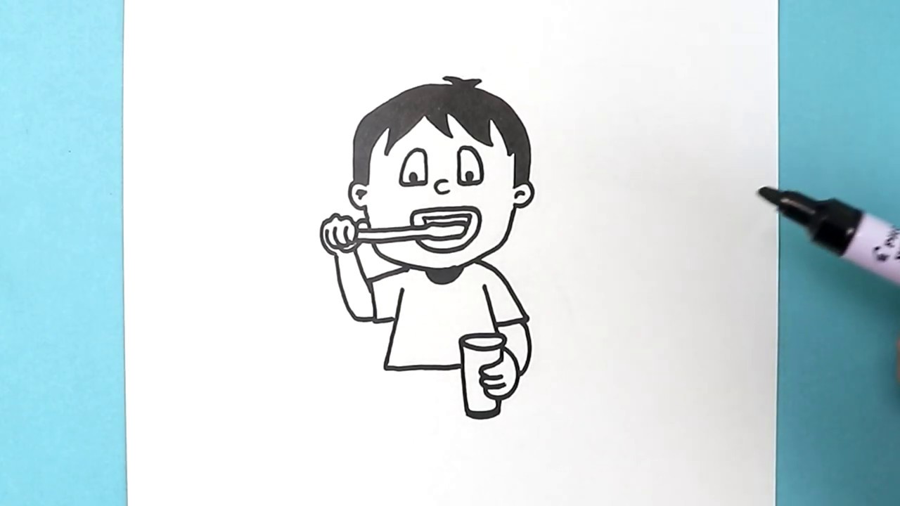 How to DRAW BOY TOOTHBRUSH Step by step