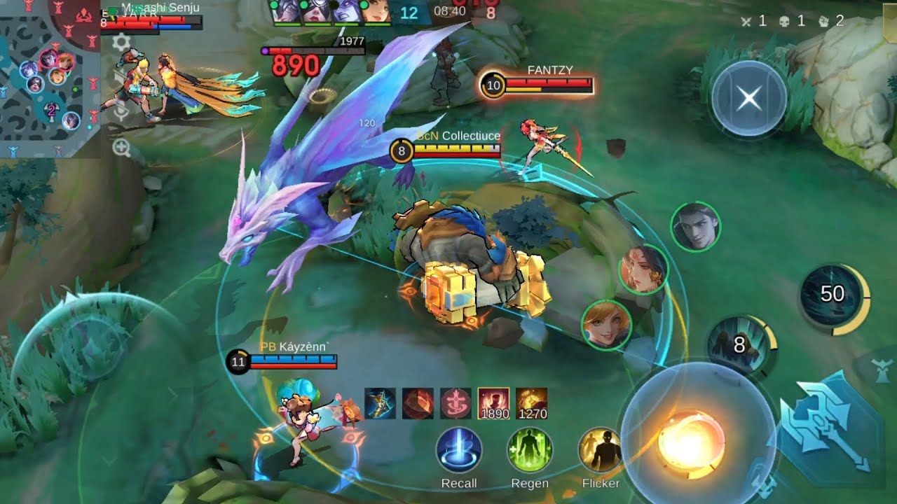 Buff biru sampai terbang ke tabrak Ulti Grock || Claude X Fanny dan Zetian sudah siap serang Grock