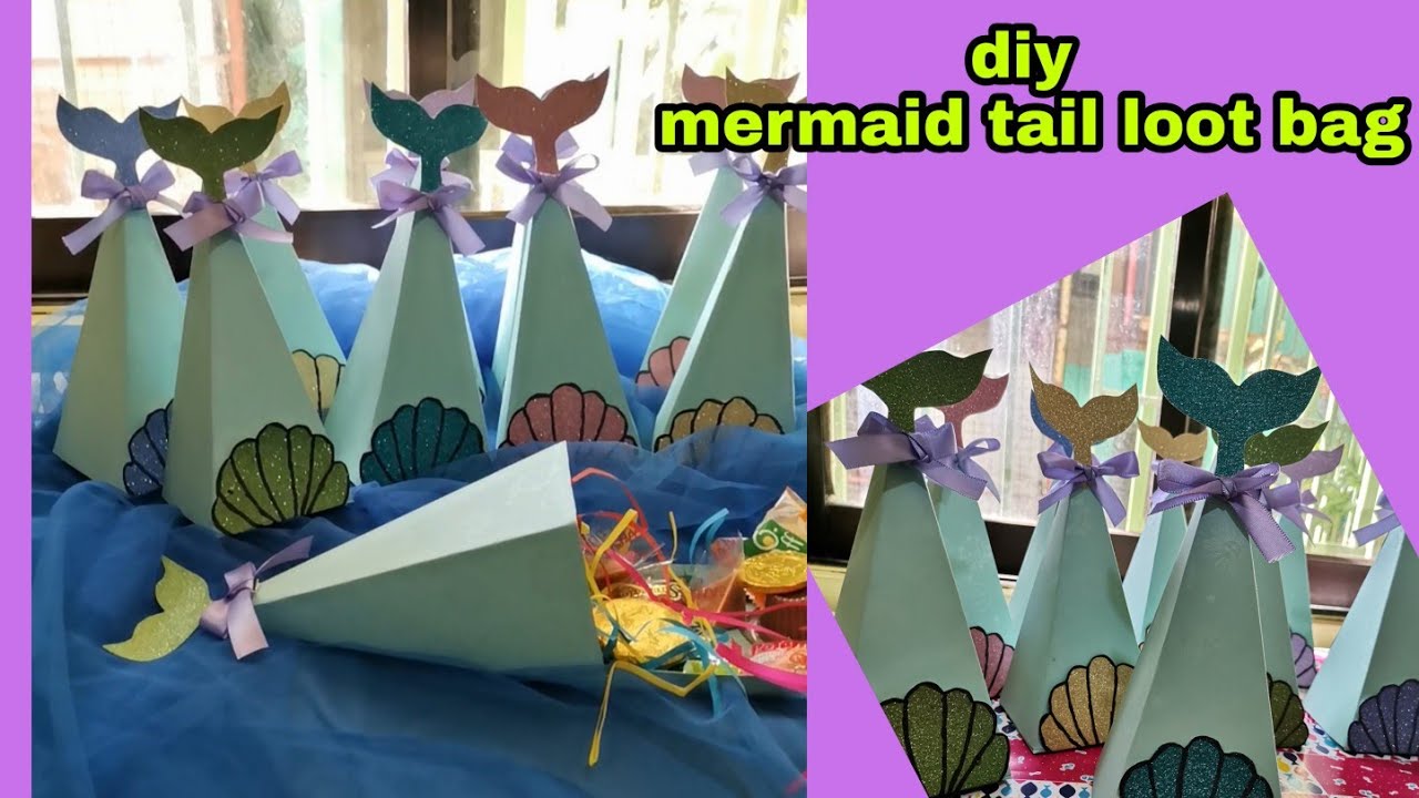 Mermaid loot bag/how to make mermaid loot bag/diy