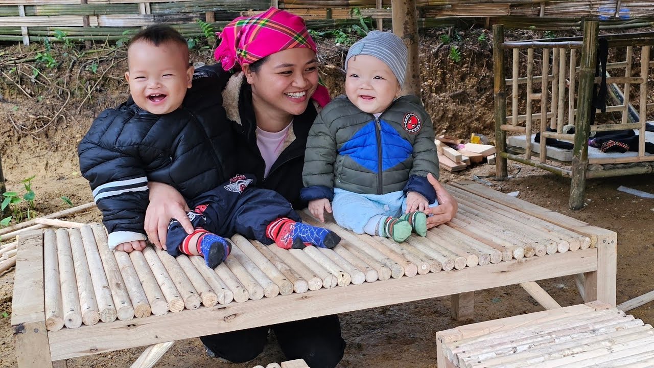 Single mother raising two sons - Harvest wild tubers to sell - make a wooden dining table