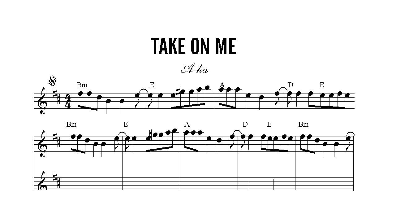 A-ha - Take on me | Piano Score (Sheet Music)