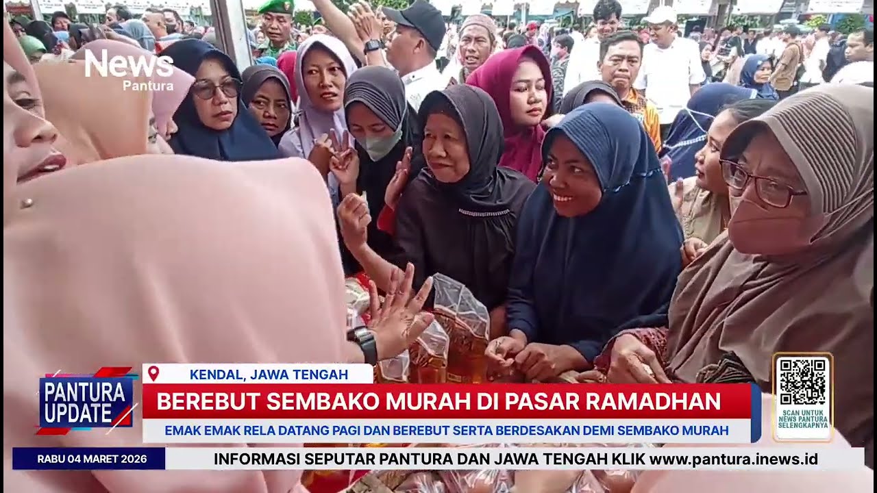 Warga Kendal serbu pasar murah saling berebut dan berdesakan takut kehabisan 