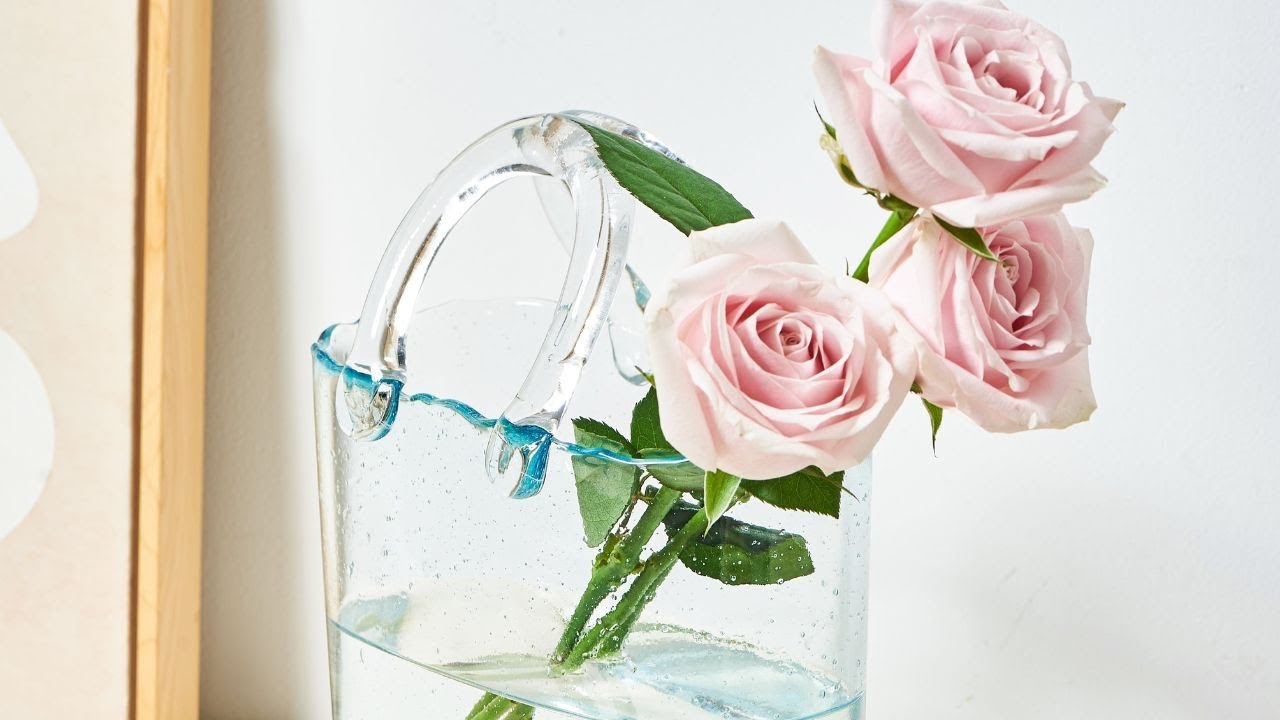 Handmade Bag Vase Glass Decorative Flower Holder Modern Home Decor7