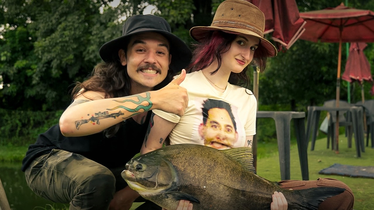 Eu decidi PESCAR e COZINHAR na beira do lago ft. Cozinhando com Lucinha