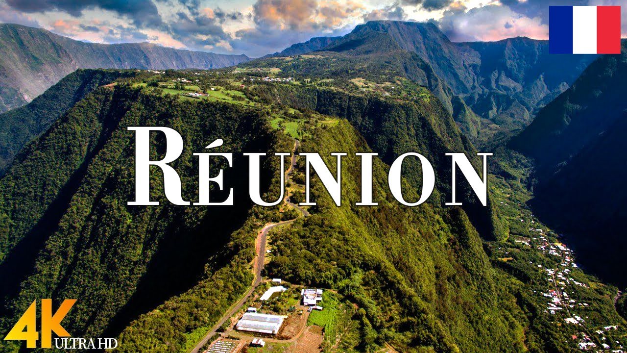 FLYING OVER R&Eacute;UNION ISLAND (4K UHD) &bull; Stunning Footage, Scenic Relaxation Film with Calming Music.