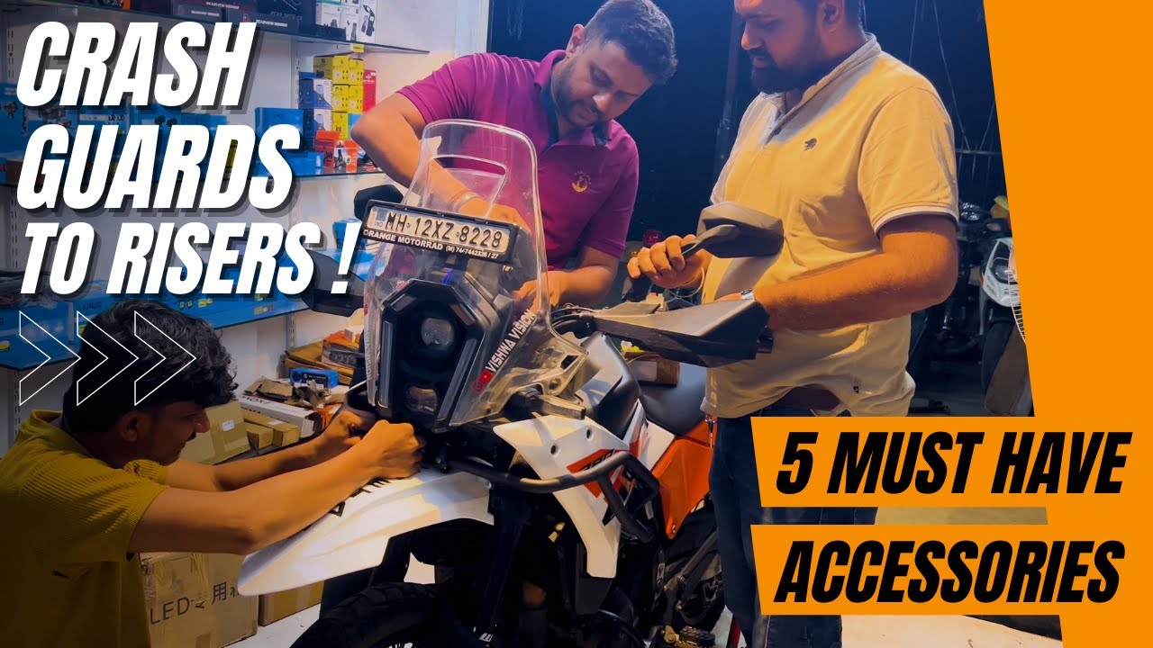 KTM 390 Adventure Accessories Upgrade Day! Crash Guard, Risers, BBG Mount & More 🔧🔥