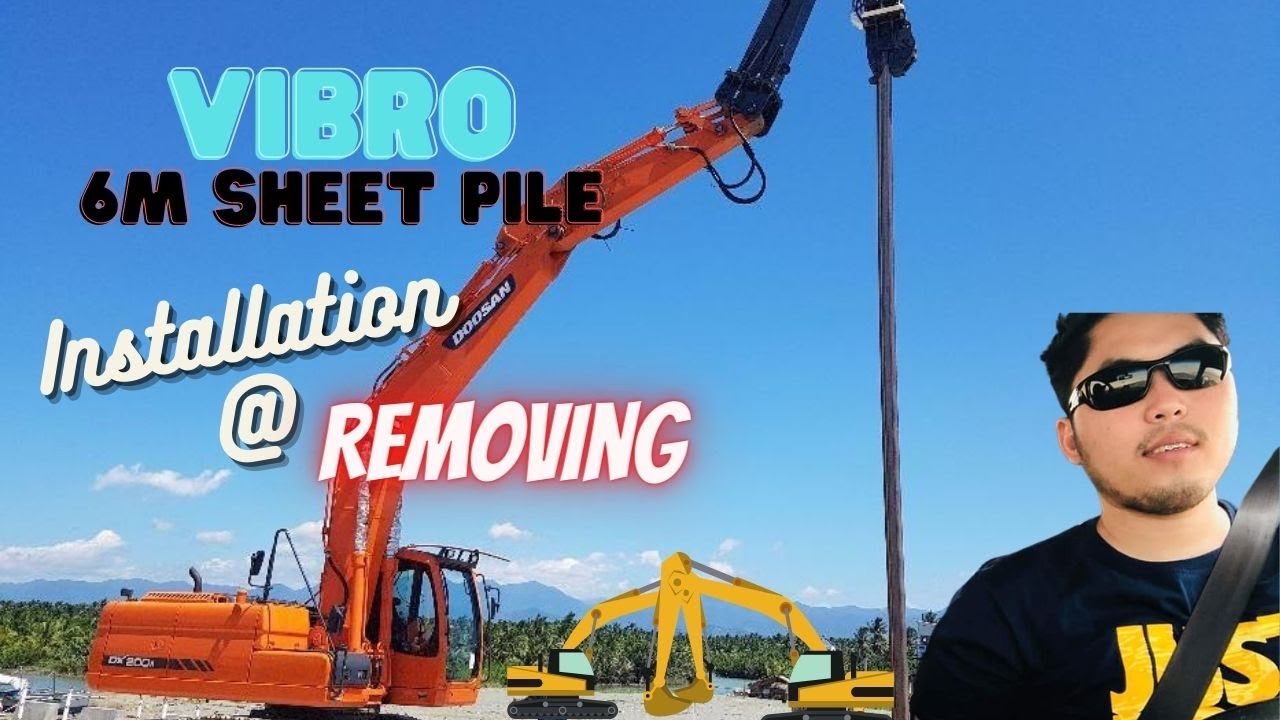 Vibro hammer Installation @ removing tutorial 6m sheet pile #baseonmyExpirirence #KaBucket #InsanM